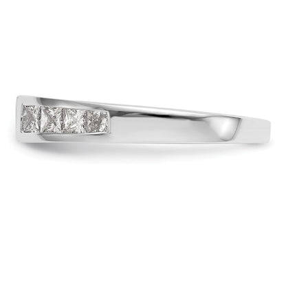 14K Weißgold Stift Set 3/4 Karat Kanalfassung Princess Diamant Halbfassung Verlobungsring