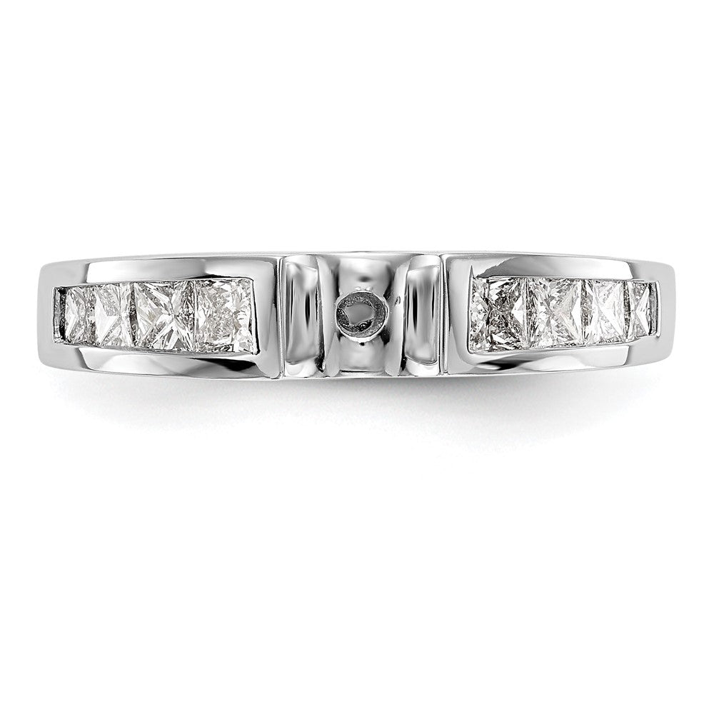14K Weißgold Stift Set 3/4 Karat Kanalfassung Princess Diamant Halbfassung Verlobungsring