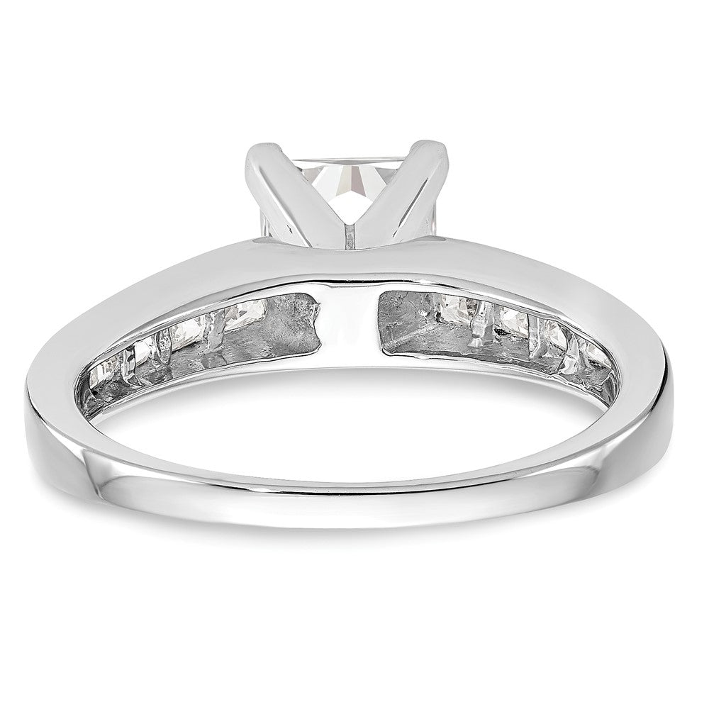 14K Weißgold Stift Set 3/4 Karat Kanalfassung Princess Diamant Halbfassung Verlobungsring