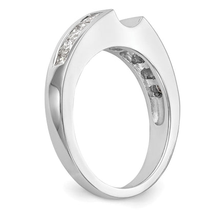 14K Weißgold Stift Set 3/4 Karat Kanalfassung Princess Diamant Halbfassung Verlobungsring