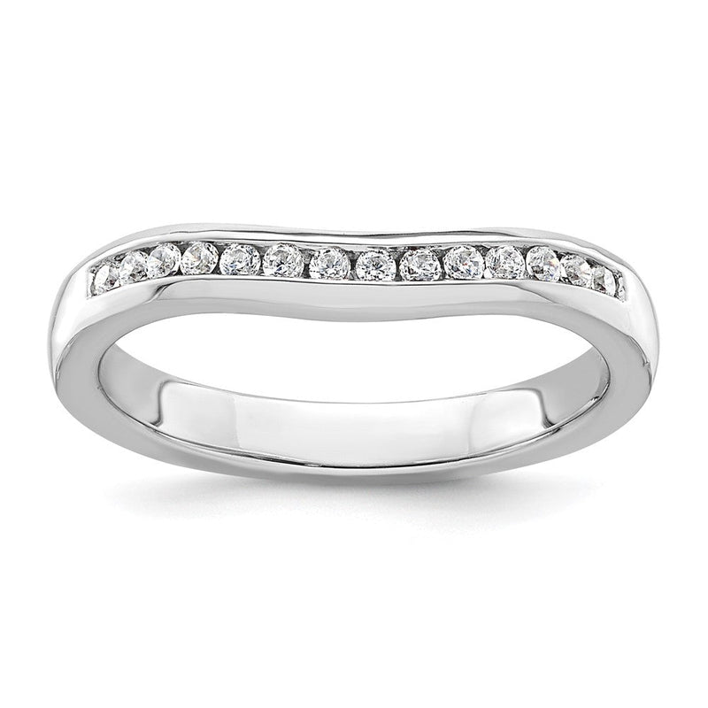 14K Weißgold Trauring mit natürlichen Diamanten