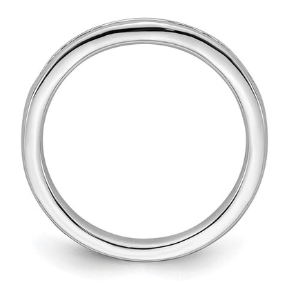 14K Weißgold Ehering mit natürlichen Diamanten
