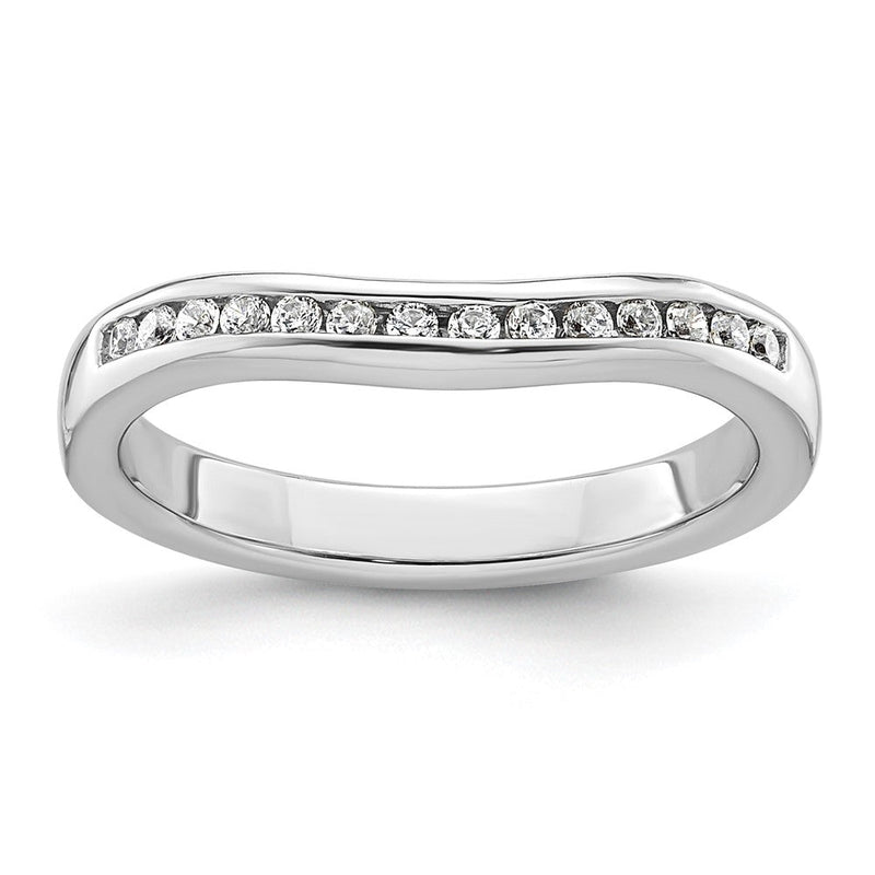 14K Weißgold Ehering mit natürlichen Diamanten