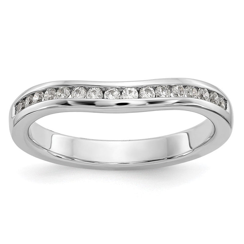 14K Weißgold Ehering mit natürlichen Diamanten