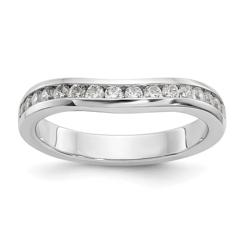 14K Weißgold Ehering mit natürlichen Diamanten