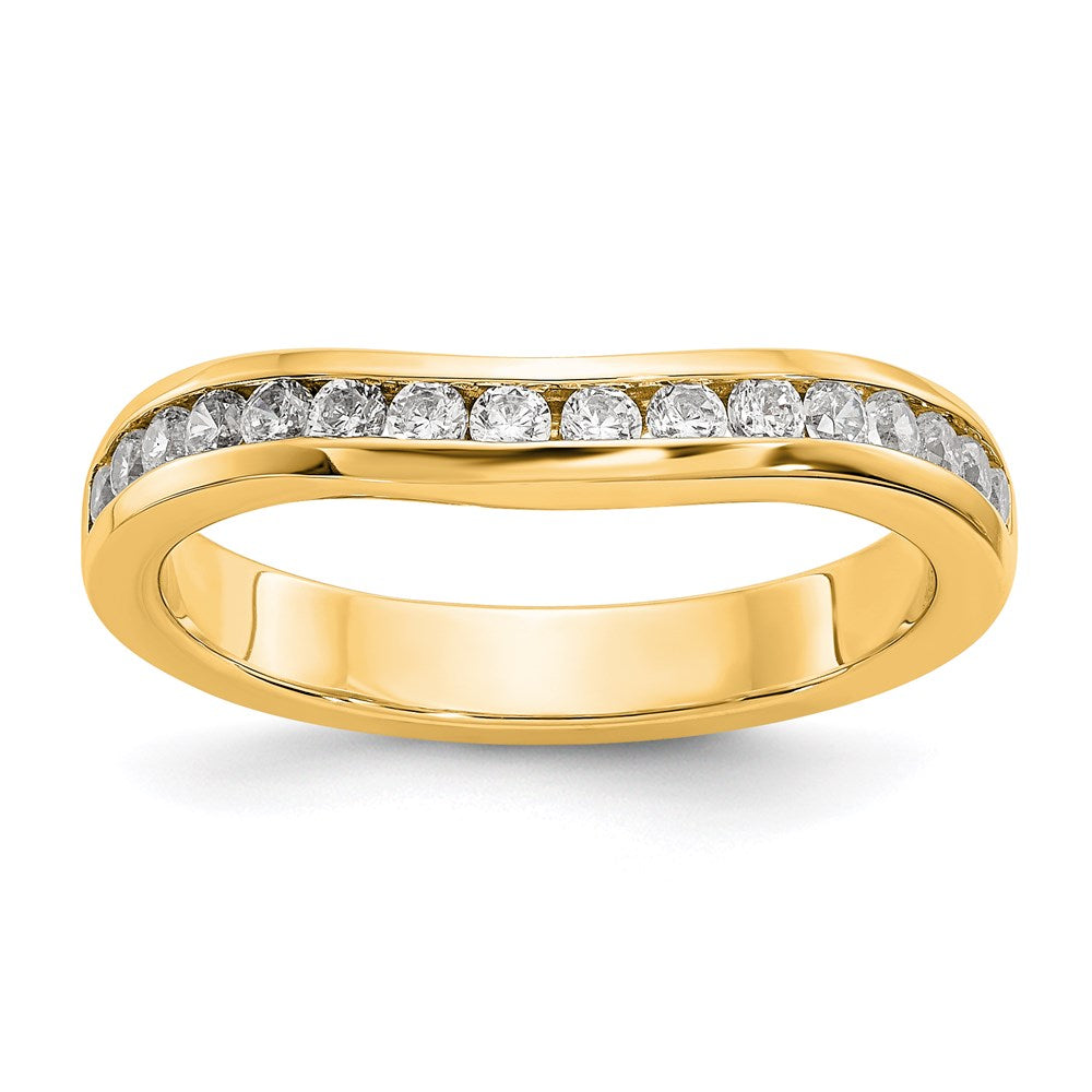 14K Gelbgold Ehering mit echten Diamanten