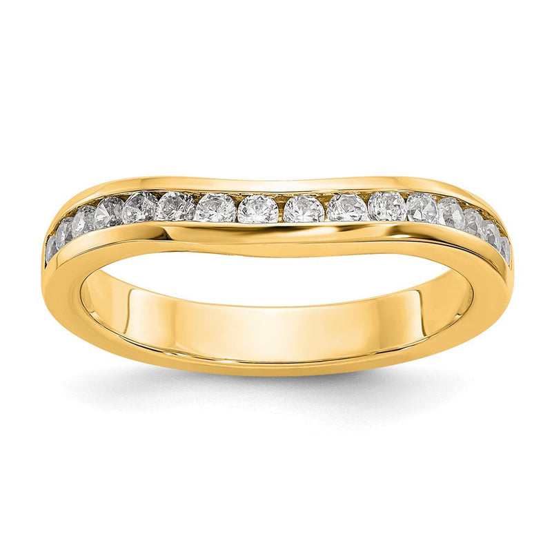 14K Gelbgold Ehering mit echten Diamanten