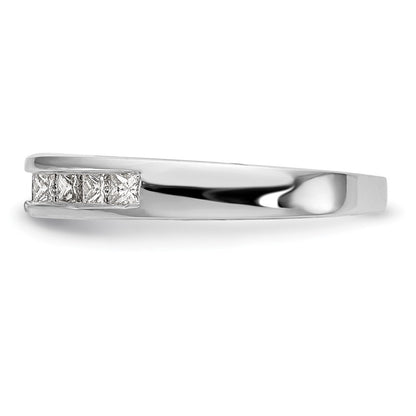 14K Weißgold Stift Set 3/8 Karat Kanalfassung Princess Diamant Halbfassung Verlobungsring