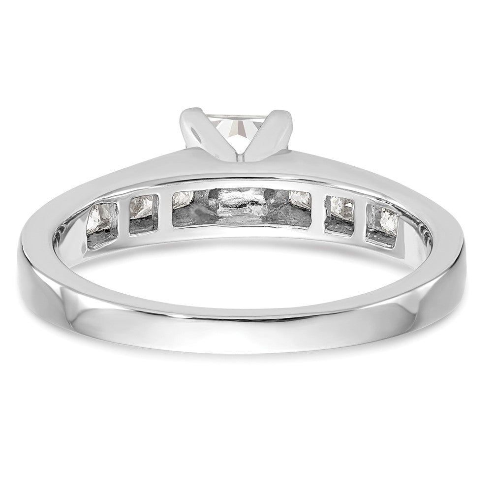 14K Weißgold Stift Set 3/8 Karat Kanalfassung Princess Diamant Halbfassung Verlobungsring