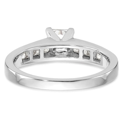 14K Weißgold Stift Set 3/8 Karat Kanalfassung Princess Diamant Halbfassung Verlobungsring