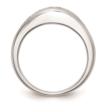14K Weißgold Ehering mit natürlichen Diamanten