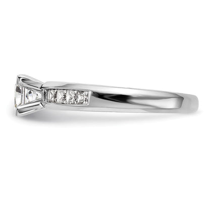 14K Weißgold Stift Set 1/2 Karat Kanalfassung Princess Diamant Halbfassung Verlobungsring
