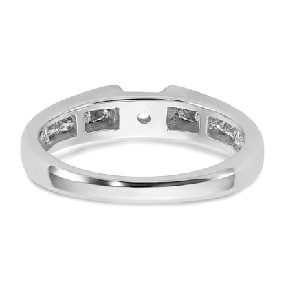 14K Weißgold Stift Set 1/2 Karat Kanalfassung Princess Diamant Halbfassung Verlobungsring