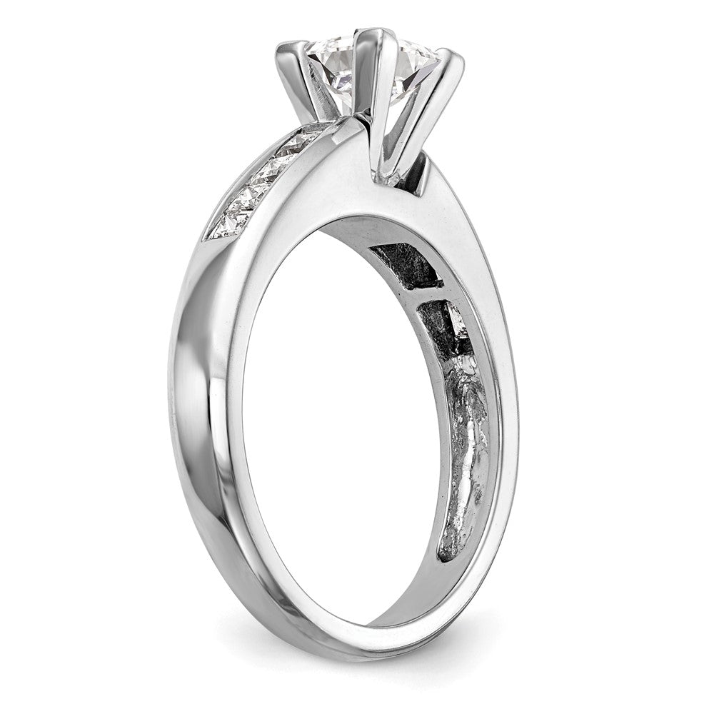 14K Weißgold Stift Set 1/2 Karat Kanalfassung Princess Diamant Halbfassung Verlobungsring