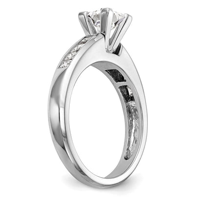 14K Weißgold Stift Set 1/2 Karat Kanalfassung Princess Diamant Halbfassung Verlobungsring