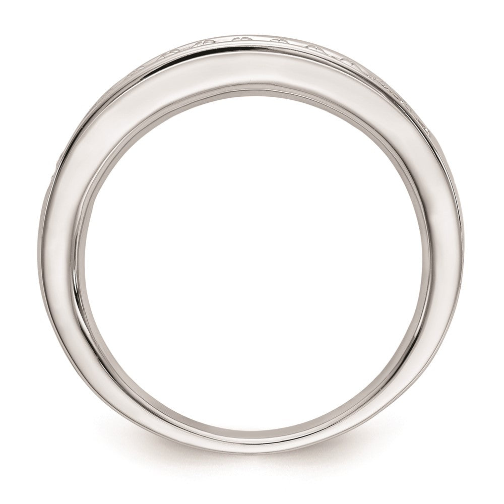14K Weißgold Ehering mit echten Diamanten