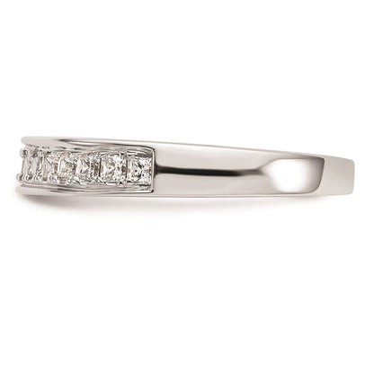 14K Weißgold Ehering mit echten Diamanten