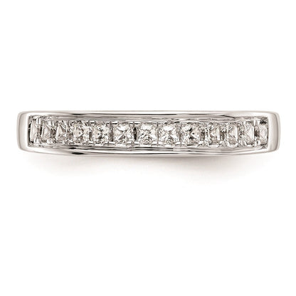 14K Weißgold Ehering mit echten Diamanten