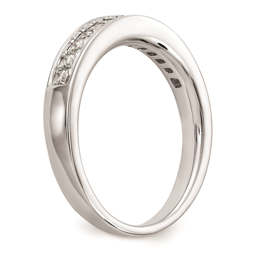 14K Weißgold Ehering mit echten Diamanten