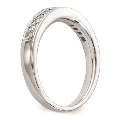 14K Weißgold Ehering mit echten Diamanten