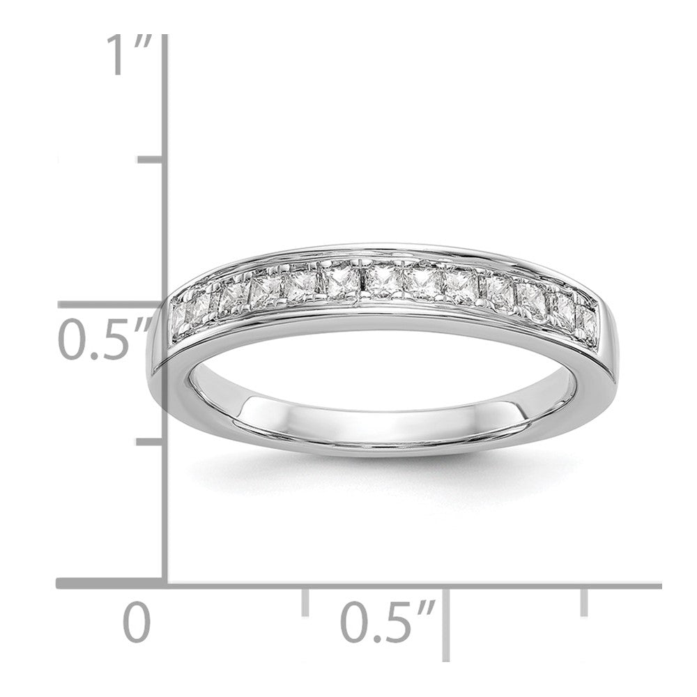 14K Weißgold Ehering mit echten Diamanten