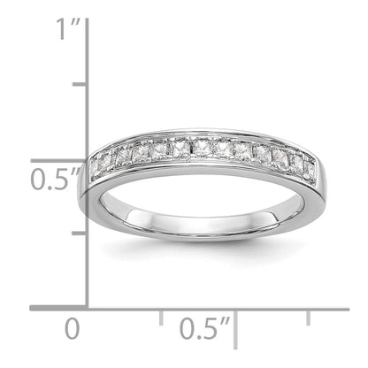 14K Weißgold Ehering mit echten Diamanten