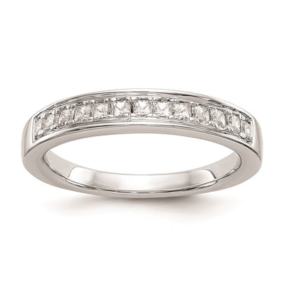 14K Weißgold Ehering mit echten Diamanten