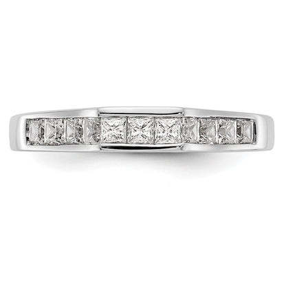 Ehering aus 14K Weißgold mit echten Diamanten
