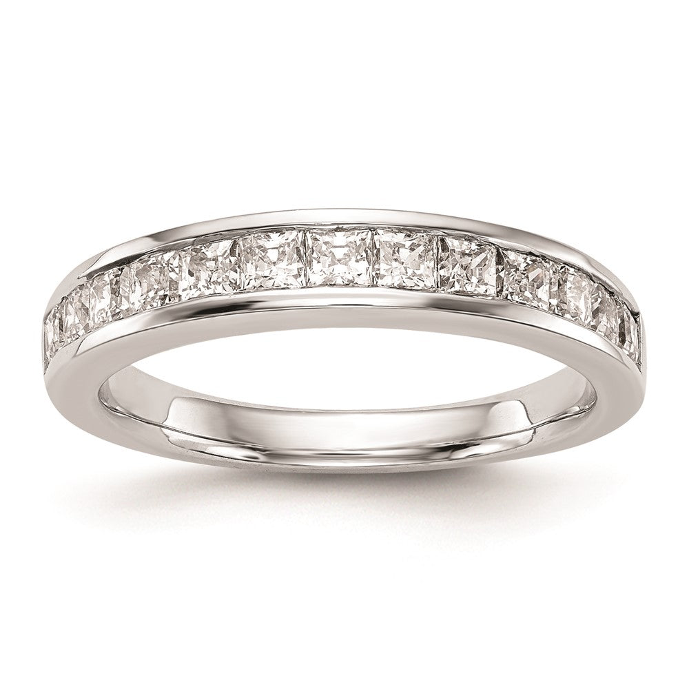 14K Weißgold Ehering mit natürlichen Diamanten
