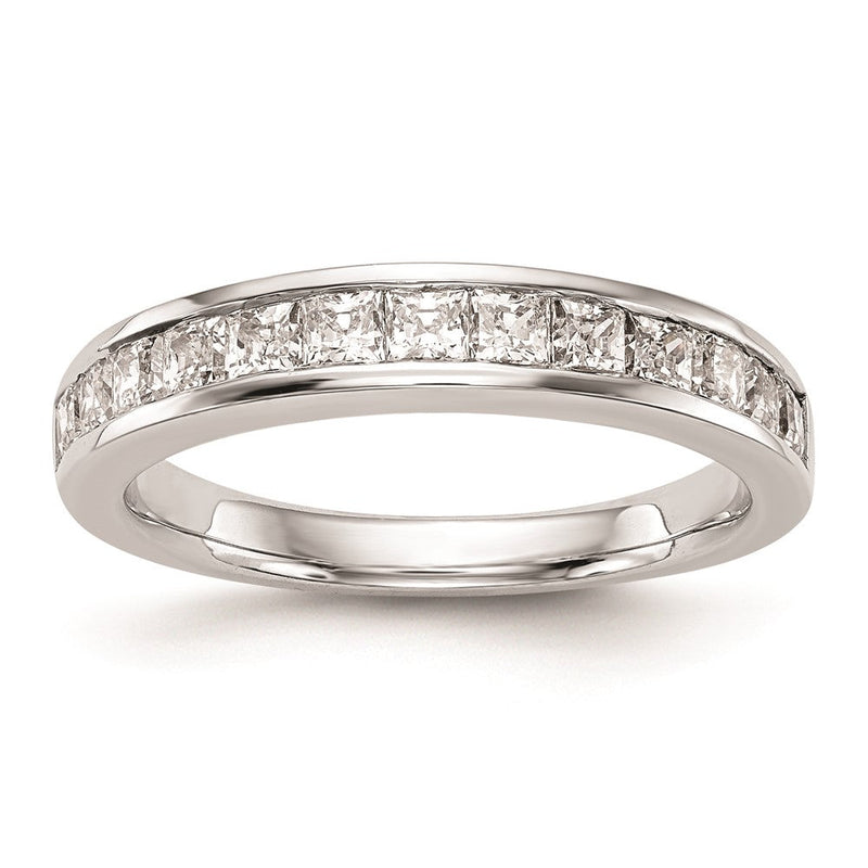 14K Weißgold Ehering mit natürlichen Diamanten