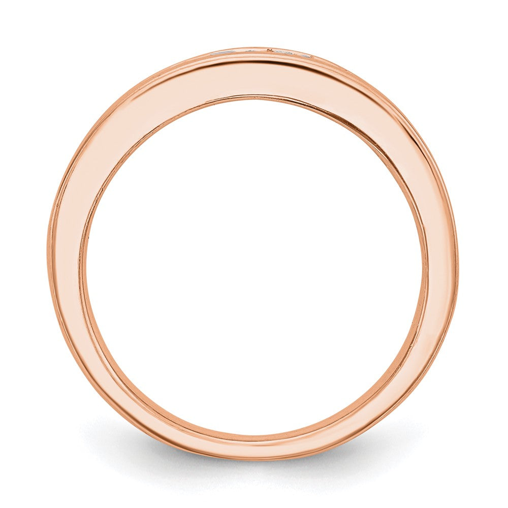 14K Roségold Ehering mit echten Diamanten