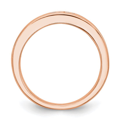 14K Roségold Ehering mit echten Diamanten