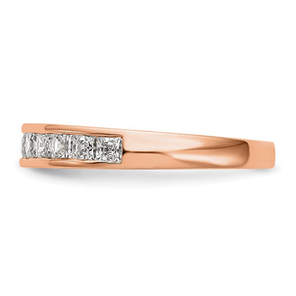14K Roségold Ehering mit echten Diamanten