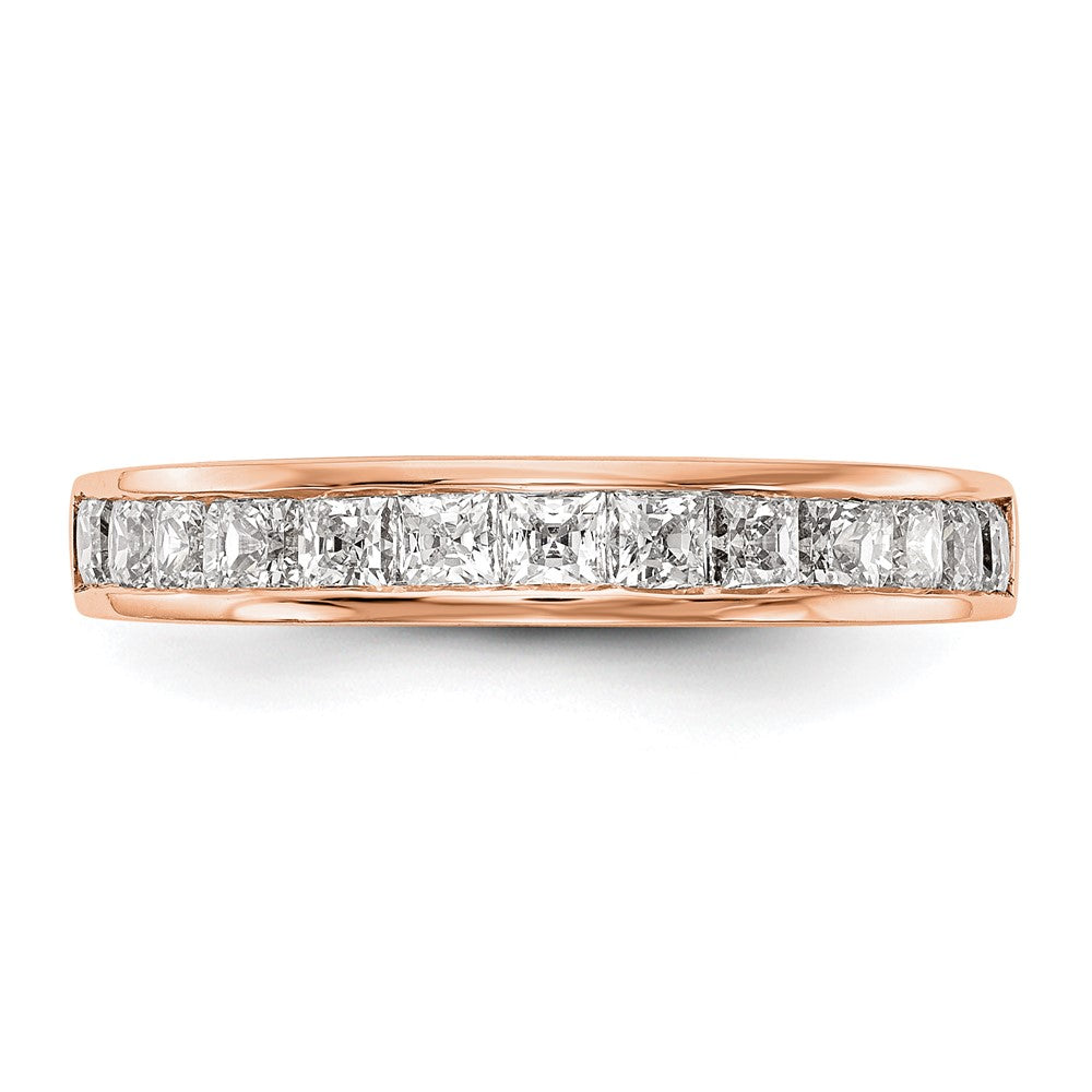 14K Roségold Ehering mit echten Diamanten