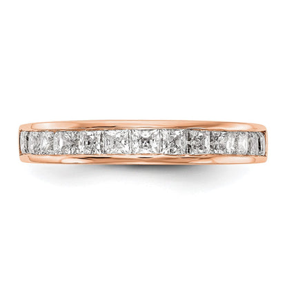 14K Roségold Ehering mit echten Diamanten