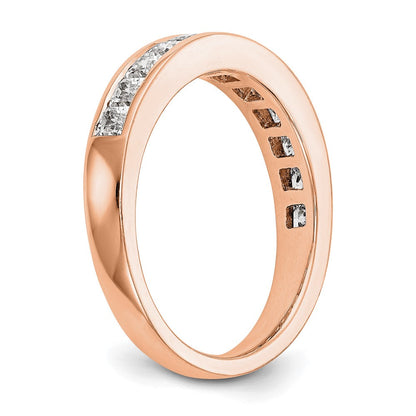 14K Roségold Ehering mit echten Diamanten