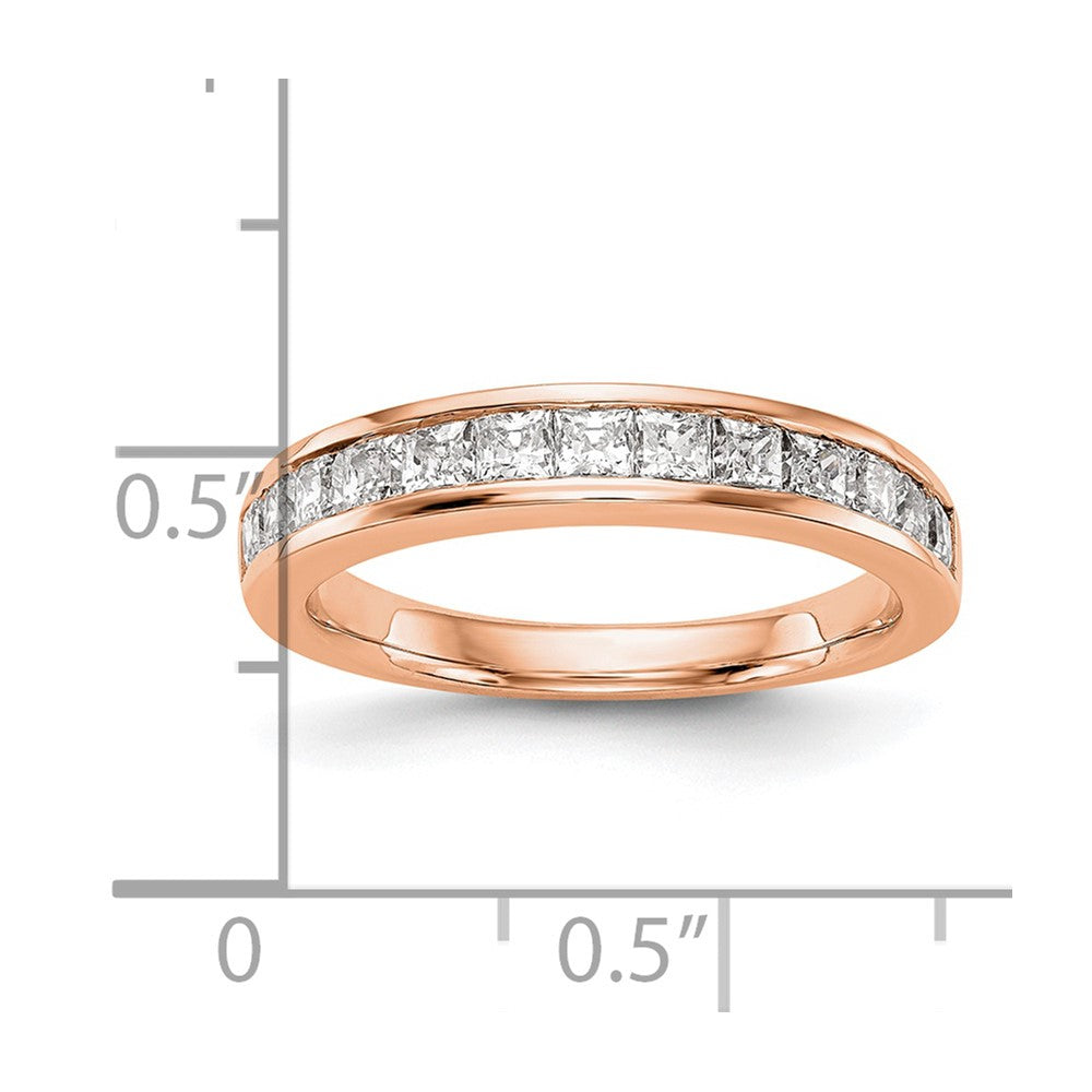 14K Roségold Ehering mit echten Diamanten