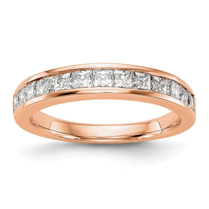 14K Roségold Ehering mit echten Diamanten
