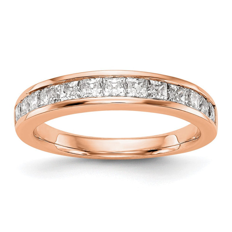 14K Roségold Ehering mit echten Diamanten