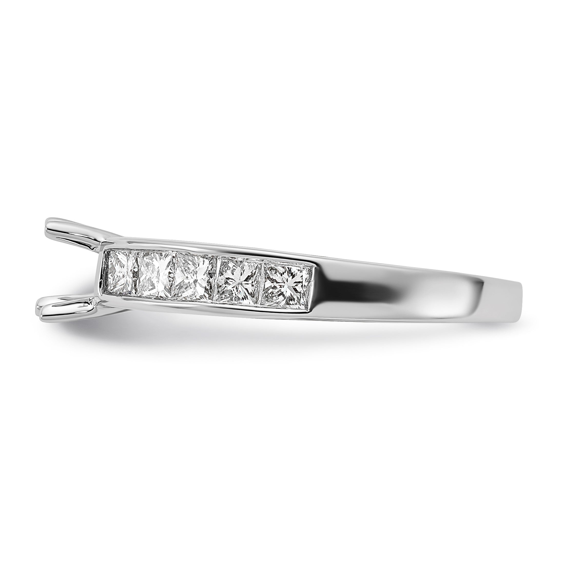 14K Weißgold Verlobungsring mit simulierten Diamanten