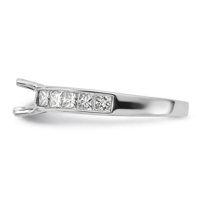 14K Weißgold Verlobungsring mit simulierten Diamanten