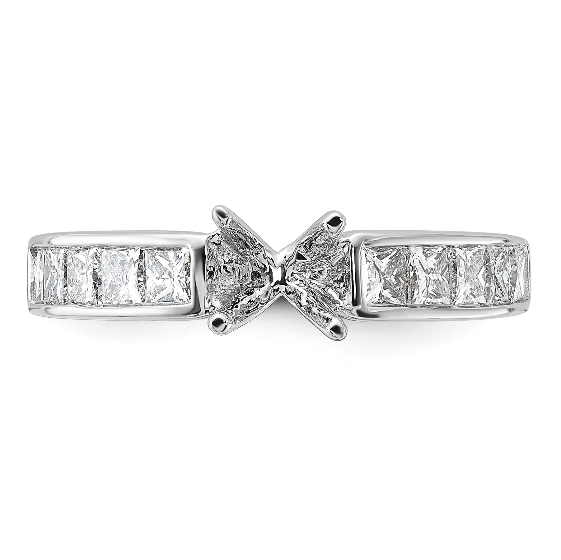 14K Weißgold Verlobungsring mit simulierten Diamanten