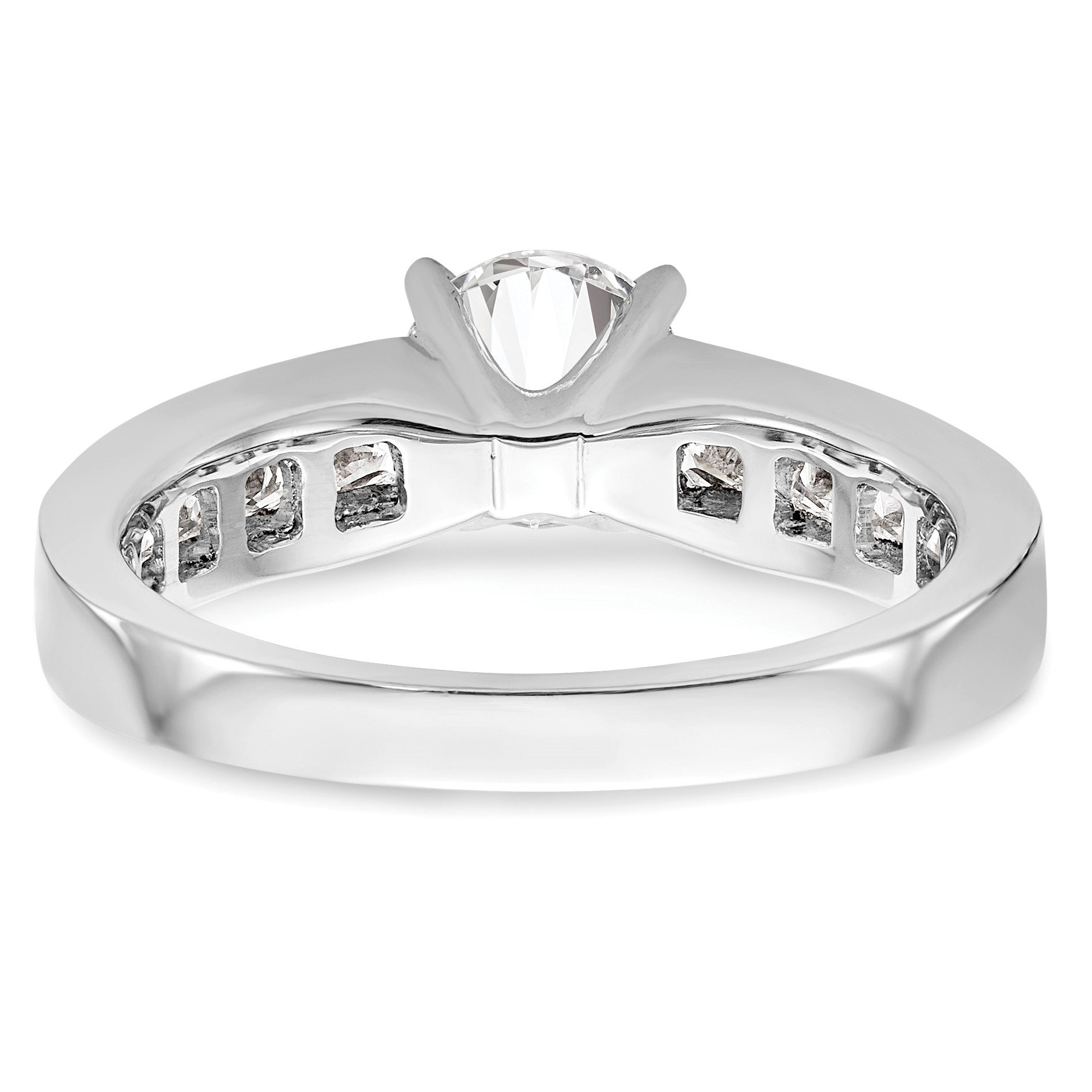 14K Weißgold Verlobungsring mit simulierten Diamanten