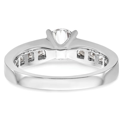 14K Weißgold Verlobungsring mit simulierten Diamanten