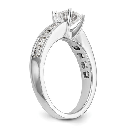14K Weißgold Verlobungsring mit simulierten Diamanten