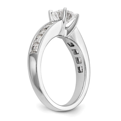 14K Weißgold Verlobungsring mit simulierten Diamanten