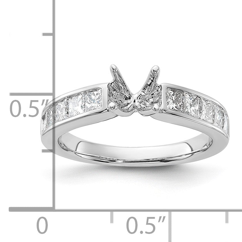 14K Weißgold Verlobungsring mit simulierten Diamanten