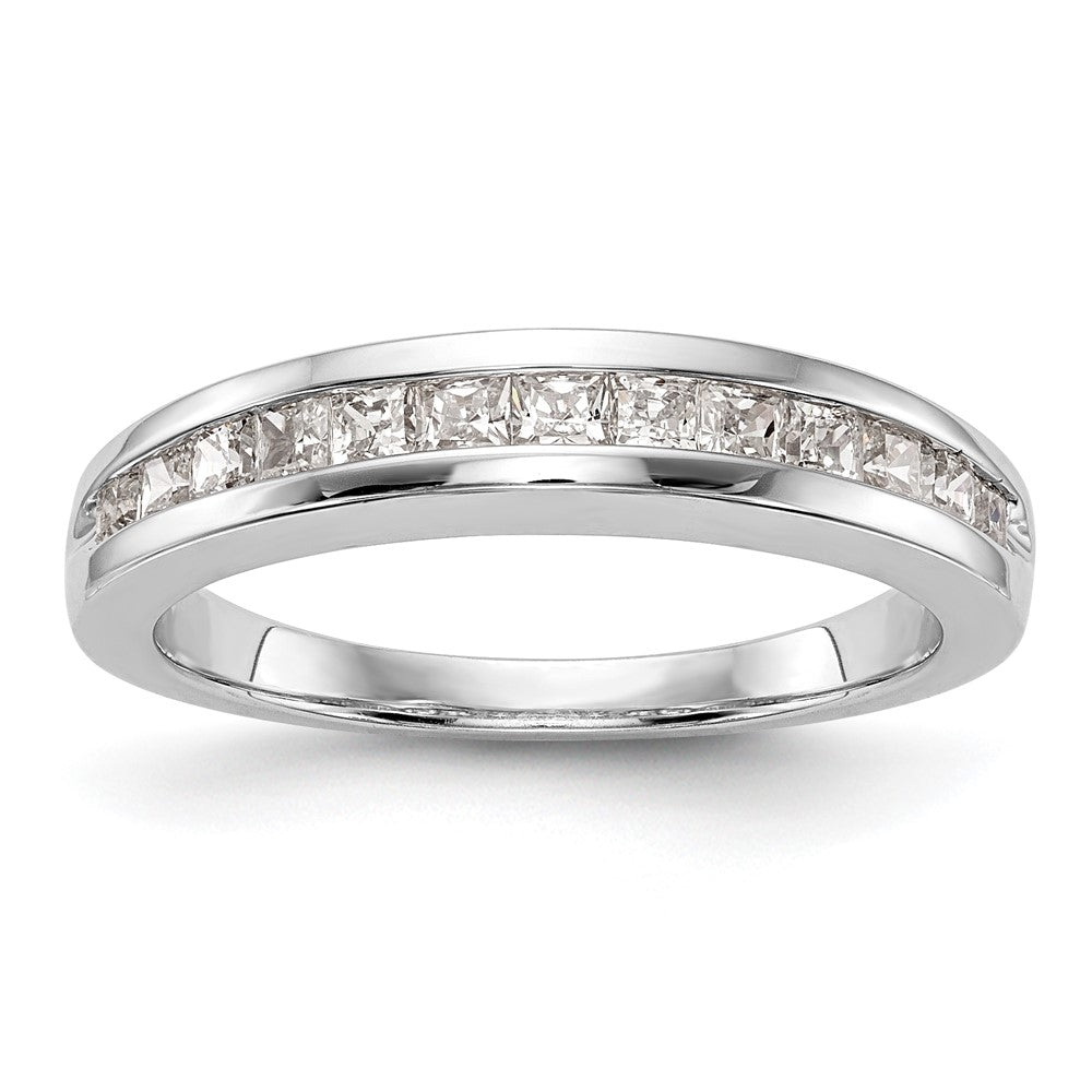 14K Weißgold Ehering mit natürlichen Diamanten