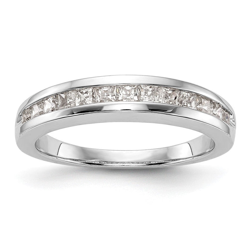 14K Weißgold Ehering mit natürlichen Diamanten