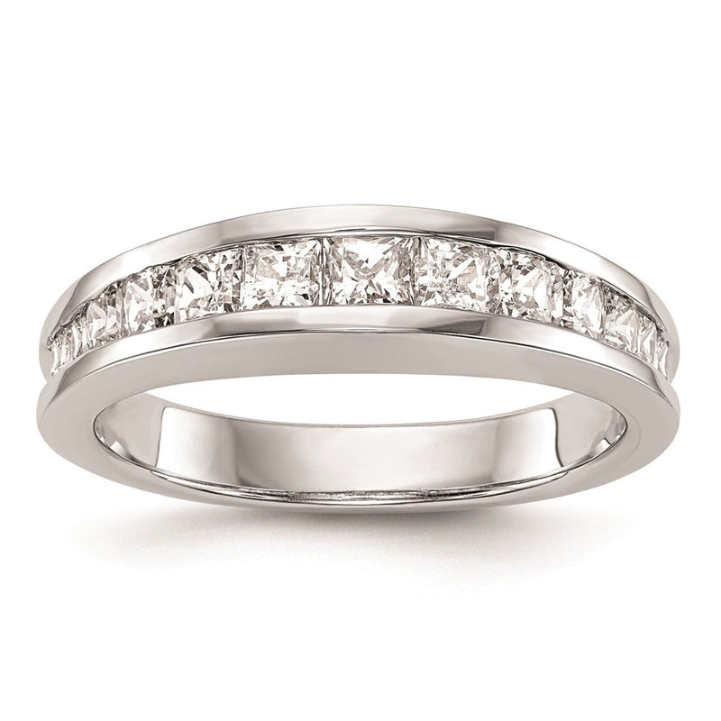 14K Weißgold Ehering mit natürlichen Diamanten